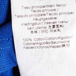 Pre Owned Kenzo Blue Cotton Pique Tiger Patch K-Fit Polo T-Shirt S