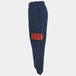 Pre Owned Kenzo Navy Blue Cotton Elasticated Waist Trousers XL