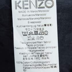 Pre Owned Kenzo Navy Blue Floral Patterned Button Down Full Sleeve Shirt M