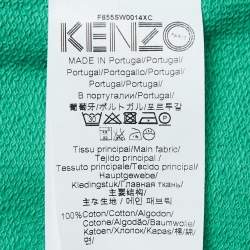 Pre Owned Kenzo Green Tiger Embroidered Cotton Crew Neck Sweatshirt M