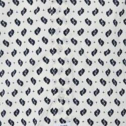 Pre Owned Kenzo White Ikat Print Cotton Slim Fit Long Sleeve Shirt M