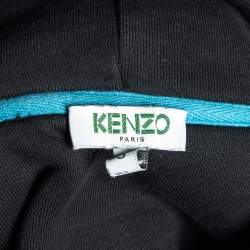 Pre Owned Kenzo Black Tiger Embroidered Cotton Hooded Sweatshirt S