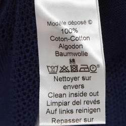 مملوكة مسبقًا Kenzo Navy Blue Knit Layered Crew Neck Sweatshirt M