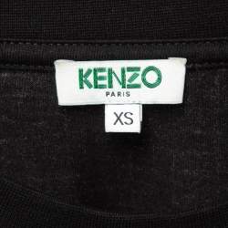 Pre Owned Kenzo Black ‘i Love You' Fan Sign Cotton Crew Neck T-shirt XS
