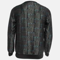 Pre Owned Kenzo Grey Monogram Jacquard Crew Neck Sweatshirt S