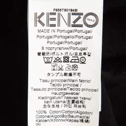 Pre Owned Kenzo Black Logo Graphic Print Cotton Crew Neck T-Shirt XS