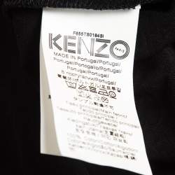 Pre Owned Kenzo Black Logo Graphic Print Cotton Crew Neck T-Shirt XS