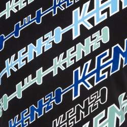 Pre Owned Kenzo Black Logo Graphic Print Cotton Crew Neck T-Shirt XS