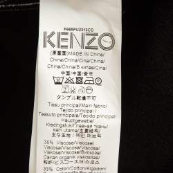 Pre Owned Kenzo Black Embroidered Knit Crew Neck Sweatshirt XS