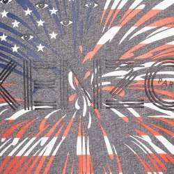 Pre Owned تي شيرت كينزو جيرسيه قطن طباعة ملانغ رمادي مقاس صغير