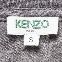 Pre Owned تي شيرت كينزو جيرسيه قطن طباعة ملانغ رمادي مقاس صغير
