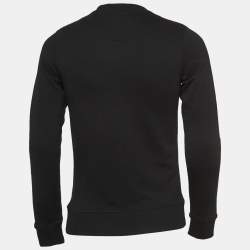 Kenzo Black Eiffel Embroidered Cotton Knit Crew Neck Sweatshirt XS