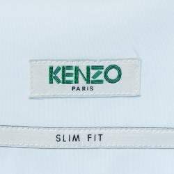 Pre Owned Kenzo Blue Print Back Cotton Button Front Shirt L
