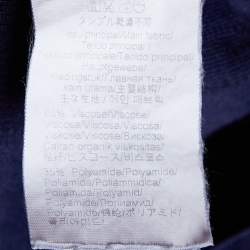 Pre Owned Kenzo Navy Blue Textured Knit Crew Neck Jumper XL