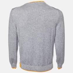 مملوكة مسبقًا Kenzo Grey Melange Wool Knit Crew Neck Sweater L