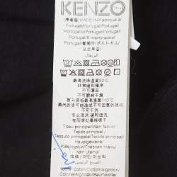 Pre Owned Kenzo Black All Over Print Cotton Long Sleeve Hoodie S
