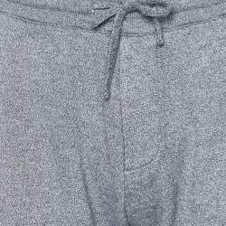 Pre Owned Kenzo Grey Melange Cotton Logo Detail Jogger Pants S