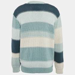 Kith Blue Intarsia Cotton Knit Button Front Cardigan XL