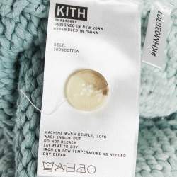 Kith Blue Intarsia Cotton Knit Button Front Cardigan XL