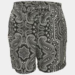 Kith Black Paisley Print Silk Jersey Shorts L
