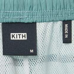 Pre Owned Kith Blue Logo Embroidery Nylon Shorts M