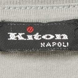 Pre Owned تي شيرت كيتون قطن تطريز شعار رمادي برقبة مستديرة مقاس صغير