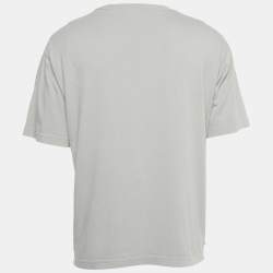 Pre Owned تي شيرت كيتون قطن تطريز شعار رمادي برقبة مستديرة مقاس صغير