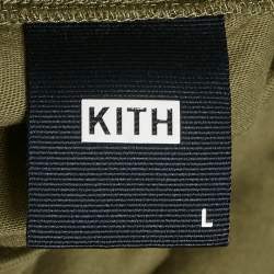 Pre Owned Kith Olive Green Cotton Turtle Neck Long Sleeve T-Shirt L