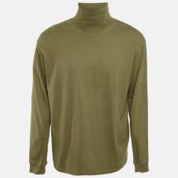Pre Owned Kith Olive Green Cotton Turtle Neck Long Sleeve T-Shirt L