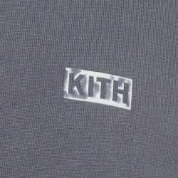 Pre Owned تي شيرت كيث رمادي جيرسي مطبوع بالشعار رقبة مستديرة مقاس كبير - لارج