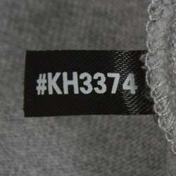 Pre Owned Kith Grey Logo Flocked Jersey Crewneck T-Shirt M