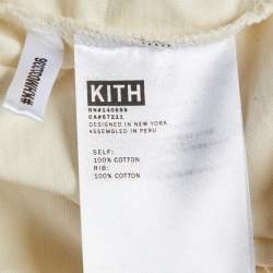 Pre Owned Kith Yellow Script Floral Jersey T-Shirt L