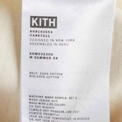 Pre Owned Kith Beige Floral Logo Embroidered Jersey Pocket T-Shirt L