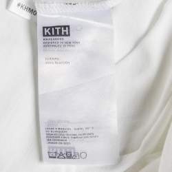 Pre Owned Kith White Logo Needlepoint Jersey T-Shirt XL