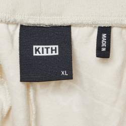 Pre Owned Kith Cream Paisley print Terry Graham Shorts XL