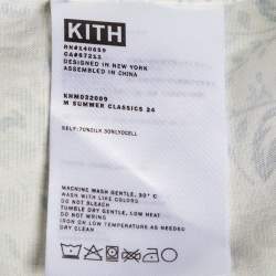 Pre Owned Kith Cream/Green Paisley Print Cotton Blend Long Sleeve Shirt XL