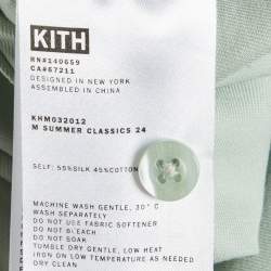 Pre Owned Kith Sage Green Cotton Blend Boxy Collared Overshirt L