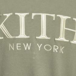 Pre Owned Kith Green Printed Pique Cotton Long Sleeve Sweatshirt XS