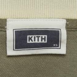 Pre Owned Kith Green Printed Pique Cotton Long Sleeve Sweatshirt XS