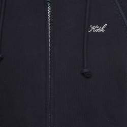 Pre Owned Kith Navy Blue Cotton Knit Vale Raglan Zip-Up Hoodie XS