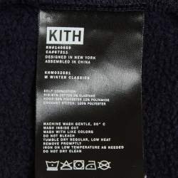 Pre Owned Kith Navy Blue Cotton Knit Vale Raglan Zip-Up Hoodie XS