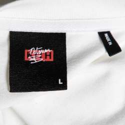 Kith x Biggie White Logo Printed Cotton Crewneck T-Shirt L