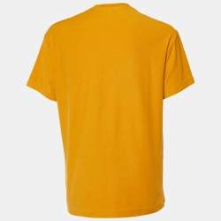 Kith Mustard Yellow Cotton Knit Logo Printed Crewneck T-Shirt S