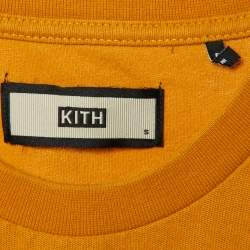 Kith Mustard Yellow Cotton Knit Logo Printed Crewneck T-Shirt S