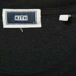 مملوكة مسبقًا Kith Black On Target Logo Printed Cotton Knit Crewneck T-Shirt L