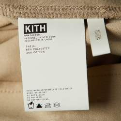 Kith Beige Logo Applique Detail Jersey Zip Front Jacket M