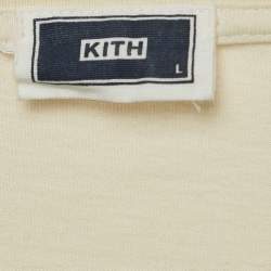Kith Cream Kith Records Print Cotton Crew Neck T-Shirt L