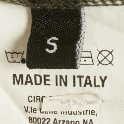 Pre Owned Kiton Olive Green Logo Embroidered Crewneck T-Shirt S