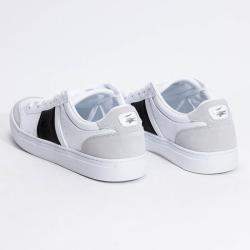 Lacoste White Courtline Lace-Up White/Black Sneakers Size 44.5 (Available for UAE Customers Only)