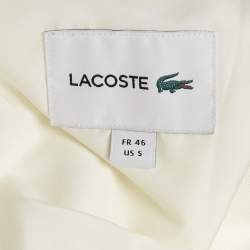 Pre Owned Lacoste White Gabardine Logo Embroidered Blazer S